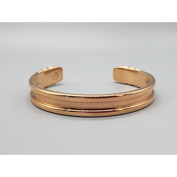 Rose Gold Signed Bangle Cuff Bracelet B1A - Picture 2 of 9